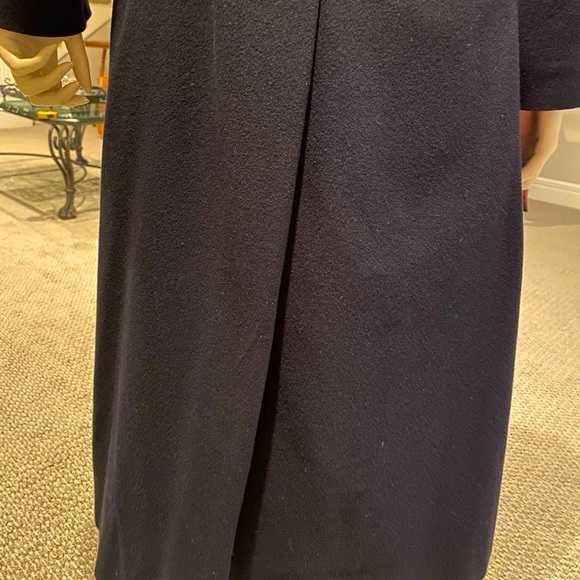 100% Cashmere Full Length Navy Wrap Coat - Picture 7 of 9